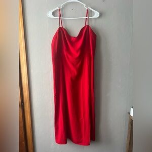 Abercrombie and Fitch Red MIDI Dress Size Large Petite